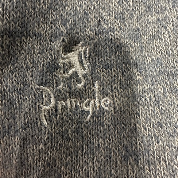 VTG 80s Pringle Scotland Dusty Blue Argyle Wool Blend Knit Golf Sweater Mens XL. - Picture 5 of 9